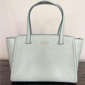 Kate Spade Small Geraldine Patterson Drive Misty Mint Leather Satchel Purse